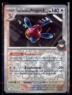 Pokemon Team Rocket's Porygon-Z 155/182 Destined Rivals Reverse Holo 4 Card Lot - Image 1
