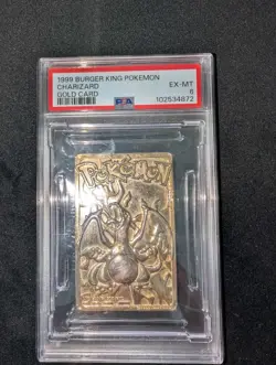 CHARIZARD 23K GOLD PLATED CARD PSA 6 NM NEAR MINT 1999 BURGER KING POKEMON - Image 2