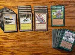 MTG: Vintage 92 Card Green Ice Age ‘95 Lot - Curated Green Library Or Play - Image 1