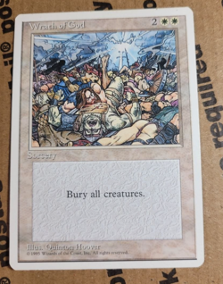 MTG - Wrath of God Classic Art (LP) 4th Edition Vintage 1995 Magic the Gathering - Image 1