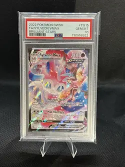 2022 Pokemon Brilliant Stars Trainer Gallery Sylveon Vmax #TG15 PSA 10 - Image 1