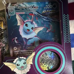 Pokemon Vaporeon VMAX Premium Collection Promo Full Art Rapid Strike Kit - Image 4
