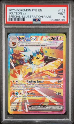 2025 POKEMON PRE EN-PRISMATIC EVOLUTIONS #153 JOLTEON EX PSA 9 - Image 1