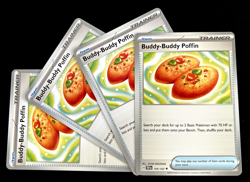 4 x Pokemon TCG - Buddy-Buddy Poffin 144/162 - Mixed Set - NM - Playset - Image 1