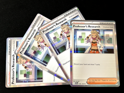 4 x Pokemon Professor's Research Holo - Sada - SVI & PAF - NM - Playset - Image 1