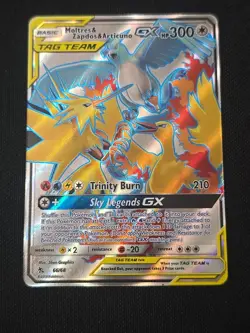 Moltres & Zapdos & Articuno GX (Full Art) 66/68 Hidden Fates Holo Pokemon TCG NM - Image 1
