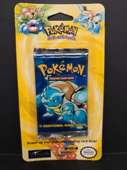 1999 WOTC Pokemon Base Set Sealed Booster Blister Pack Blastoise - Image 2
