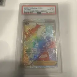 2020 POKEMON SWORD & SHIELD CHAMP'S PATH SECRET #078 FULL ART/PIERS PSA 10 - Image 1