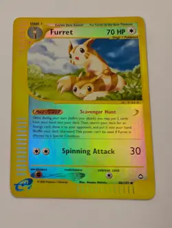 Furret - 48/147 Aquapolis E-Reader - Pokemon Reverse Holo Foil Rare Nice! - Image 1