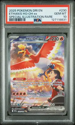 2025 POKEMON DRI EN-DESTINED RIVALS #230 ETHAN'S HO-OH EX PSA 10 - Image 1