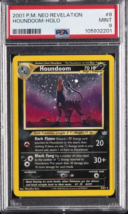 2001 POKEMON NEO REVELATION #8 HOUNDOOM-HOLO PSA 9 - Image 1
