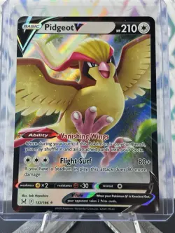 Pokemon TCG Pidgeot V Lost Origin 137/196 Holo Ultra Rare NM - Image 1