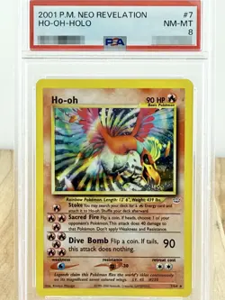 2001 Pokemon Neo Revelation: #7 Ho-Oh - Holo - PSA 8 - Image 1