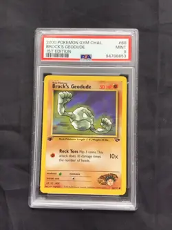 Pokemon: Gym Challenge 1st Edition Common: Brock's Geodude 68/132 PSA 9 - Image 1