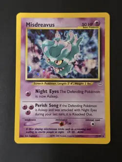 Pokemon Misdreavus Double Holo ERROR Neo Revelation 11/64 - Image 1