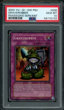 Yu-Gi-Oh! Graverobber PSV-008 Pharaoh's Servant 2002 Original Print PSA 10 POP 7 - Image 1