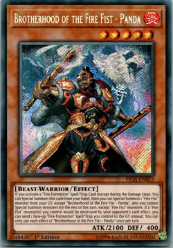 Yugioh Brotherhood of the Fire Fist - Panda FIGA-EN013 1st Edition Secret Rare N - Image 1