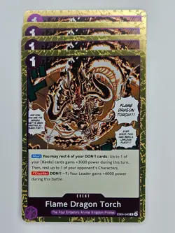 One Piece - 4x EB04-040 Flame Dragon Torch - Rare - Image 1