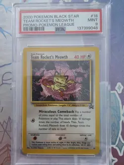 Pokemon TCG Team Rockets Meowth Wotc Promo Card Psa 9 - Image 1