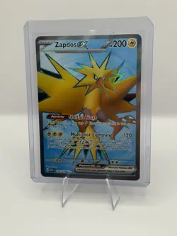 Pokemon TCG Zapdos EX Full Art Ultra Rare Holo Card 192/165 Scarlet & Violet 151 - Image 1