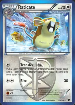 Raticate (Team Plasma) 88/116 Rare Plasma Freeze Lightly Played Pokemon Card - Image 1