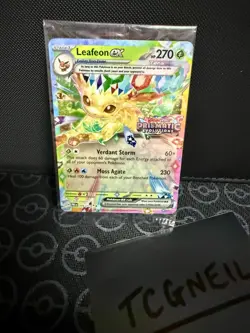 Leafeon Ex 006/131 - Pokemon Prismatic Evolutions - STAMPED PROMO CARD - SEALED - Image 2