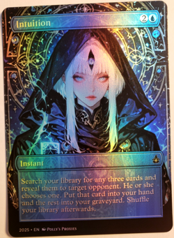 Intuition FOIL Proxy Playtest Card with Custom Anime Girl Art Design - Image 1