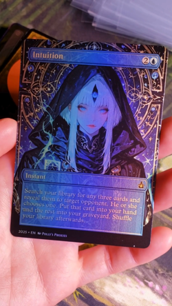 Intuition FOIL Proxy Playtest Card with Custom Anime Girl Art Design - Image 2