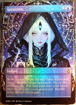 Intuition FOIL Proxy Playtest Card with Custom Anime Girl Art Design - Image 3