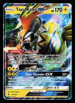 Tapu Koko GX SM50 Holo Black Star Promo Pokemon Card - Image 1