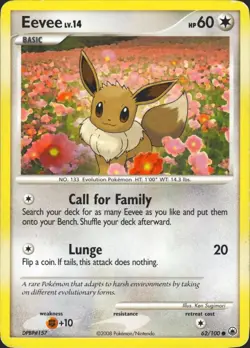 Eevee 62/100 Common Majestic Dawn Pokemon Card LP - Image 1