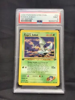 Pokemon Cards: Gym Challenge 1st Edition Common: Koga's Zubat 83/132 PSA 9 - Image 1