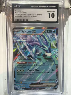 2023 POKEMON TRADING CARD GAME CLASSIC #010/034 SUICUNE EX CGC 10 GEM MINT - Image 1