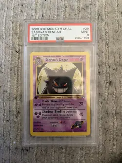 Pokemon TCG Sabrina's Gengar Gym Challenge 29/132 Non-Holo Rare Card PSA9 - Image 1