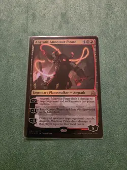 MTG FOIL Angrath, Minotaur Pirate - Rivals of Ixalan #201. NM - Image 1