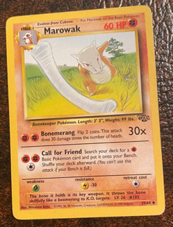 Pokemon Uncommon MAROWAK Card #39/64 - Jungle Set - Fighting Card - Image 1