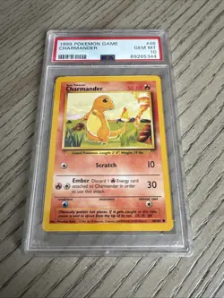 1999 POKEMON GAME #46 CHARMANDER UNLIMITED PSA 10 - Image 1
