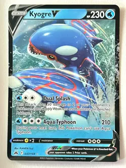 Kyogre V 037/159 Ultra Rare - Crown Zenith Pokemon TCG - Pack Fresh Near Mint NM - Image 1