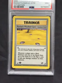 Pokemon Gym Challenge 1st Edition Uncommon: Rocket's Minefield Gym 119/132 PSA 9 - Image 2