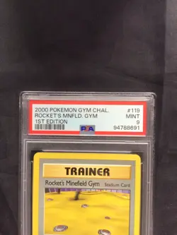 Pokemon Gym Challenge 1st Edition Uncommon: Rocket's Minefield Gym 119/132 PSA 9 - Image 3