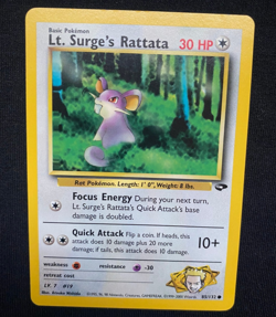 Pokemon TCG Lt. Surge's Rattata Gym Challenge 85/132 Regular (LP) - Image 1