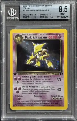 POKEMON~DARK ALAKAZAM~1/82~1A EDIZIONE~TEAM ROCKET~ITA~BGS 8.5 - Image 1
