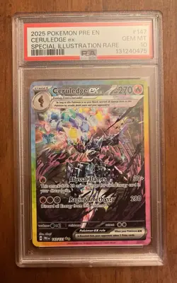 2025 POKEMON PRISMATIC EVOLUTIONS SPECIAL ILLUSTRATION RARE CERULEDGE EX PSA 10 - Image 1