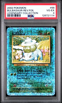 2002 POKEMON LEGENDARY COLLECTION #68 BULBASAUR-REVERSE FOIL PSA 4 - Image 1
