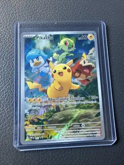 Pokemon Pikachu TCG Holo Black Star Promo SVP027 IR Paldea Evolved - Image 1