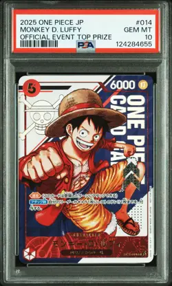 2025 ONE PIECE JPN PROMOS OFFICIAL EVENT TOP PRIZE #014 MONKEY D. LUFFY PSA 10 - Image 1
