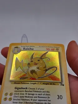 Raichu 14/102 1999 WOTC Pokemon: Base Set Holo Rare Vintage Card LP/MP - Image 4