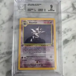 BGS 9 Haunter 1st Edition Holo Rare Fossil 6/62 Pokemon Card - Image 1