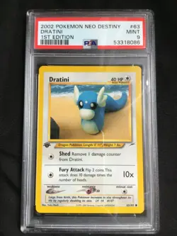 Pokemon Cards: 1st Edition Neo Destiny Common: Dratini 63/105: PSA 9 - Image 1