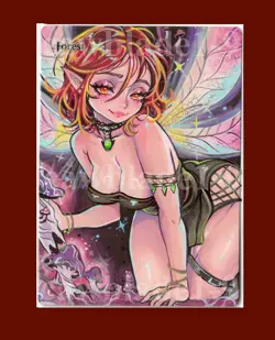 Hand Painted Altered MTG Card, Forest , Anime Girl, by Cawblade - Image 1